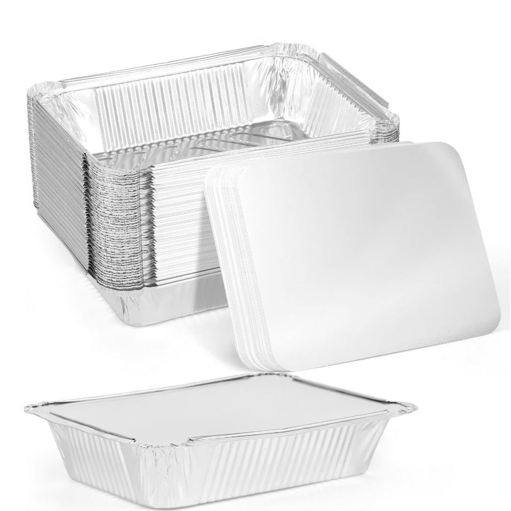 Kitchen Baking Containers - 10PCS 뚜껑이있는 새로운 알루미늄 호일 트레이
