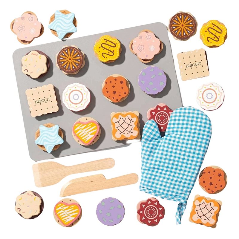Baking Kitchen Kids - WOWFU-어린이를 위한 나무 쿠키 놀이 음식