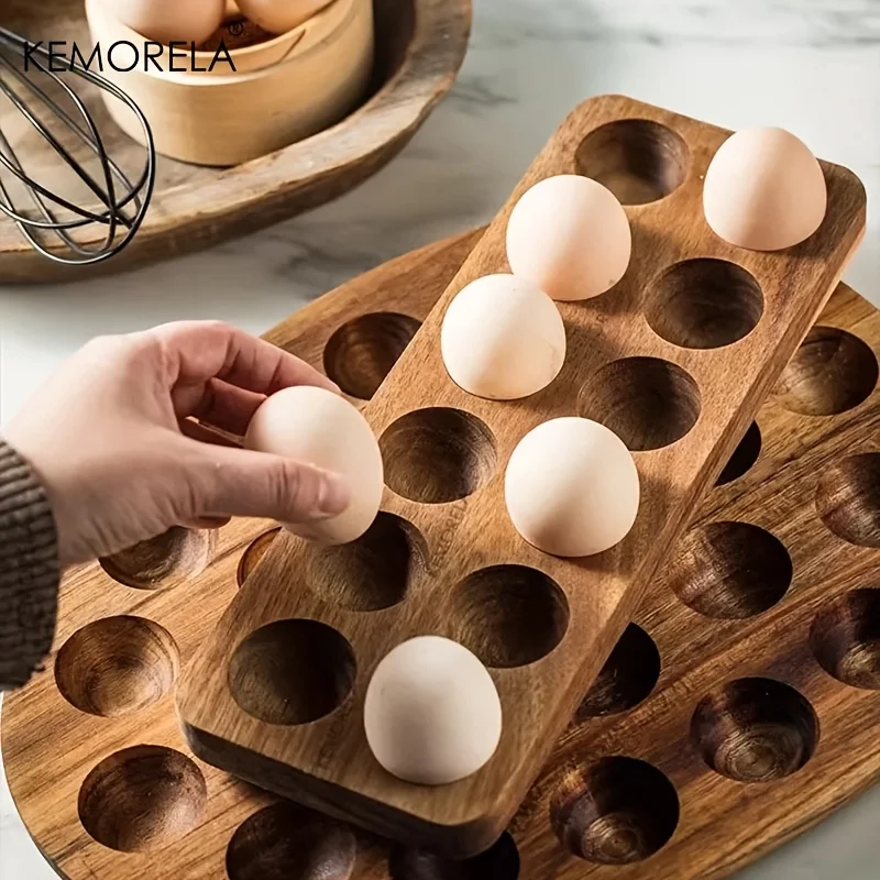 Kitchen Baking Containers - KEMORELA 1PCS 현대 나무 계란 보관