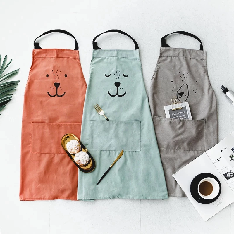 Baking Kitchen Kids - 만화 곰 어린이 성인 앞치마 여자