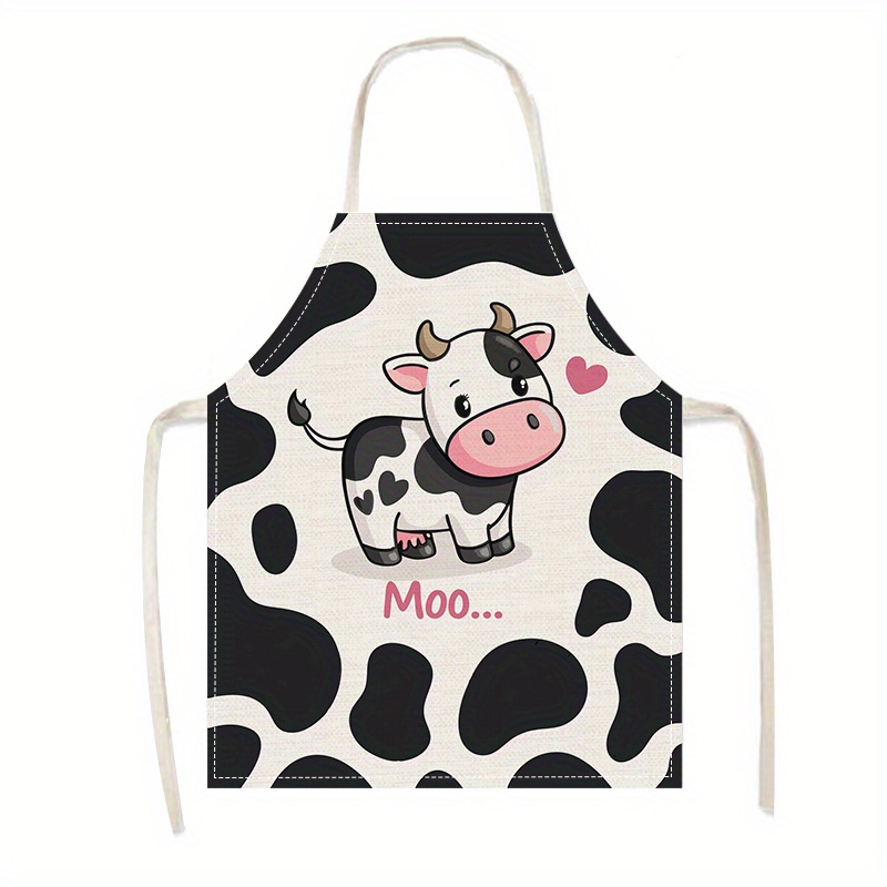 Baking Kitchen Kids - 1pc 귀여운 만화 암소 인쇄 여성과