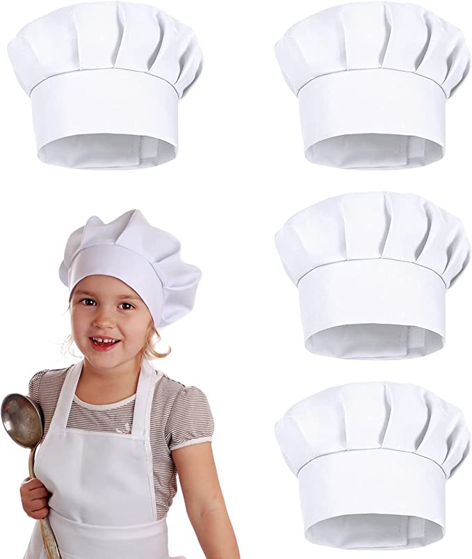 Baking Kitchen Kids - 4개 세트 흰색 파티 모자 코스튬