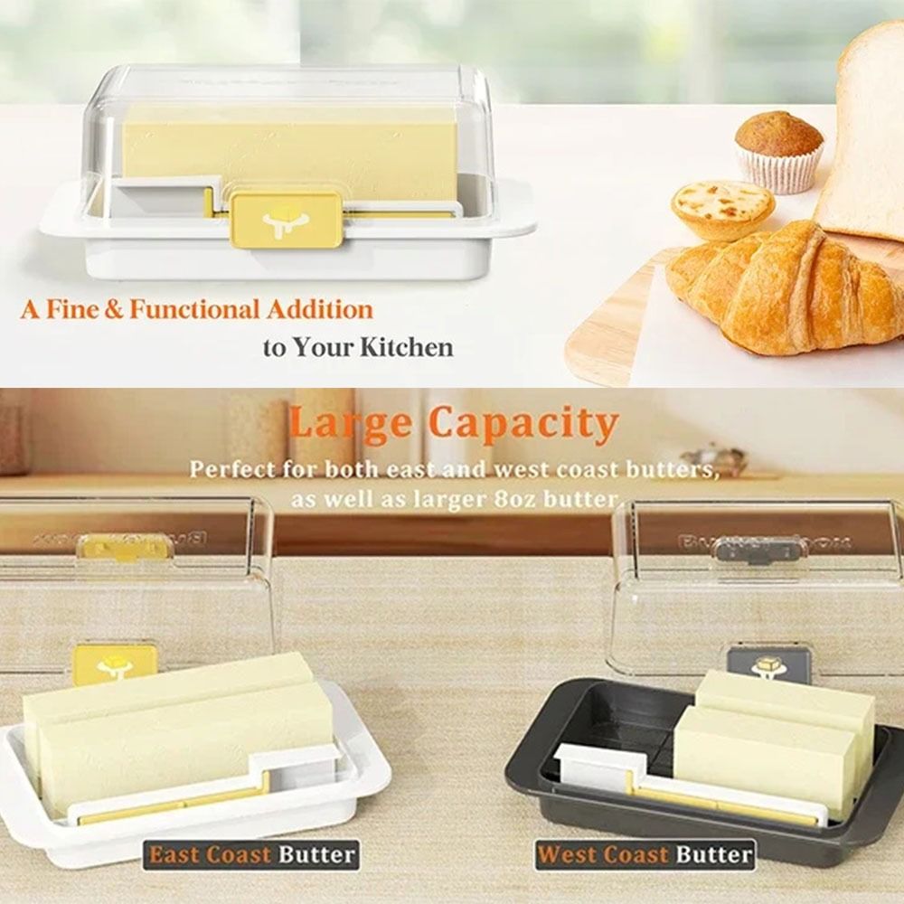 투명 뚜껑 버터 보관 상자 방진 재사용 가능한 버터 슬 - Kitchen Baking Containers 리뷰 및 가격