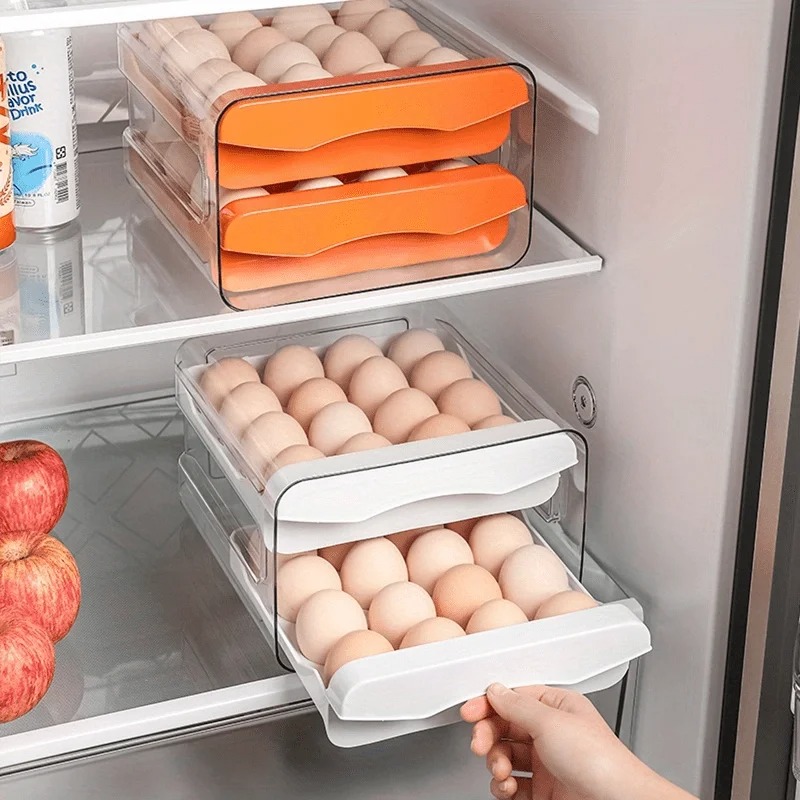 주방용 계란 보관함 1개, 냉장고용 신선 플라스틱 2단 - Kitchen Baking Tray Storage 리뷰 및 가격