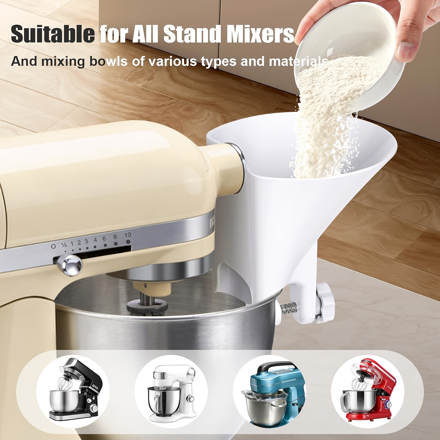 키친에이드 스탠드 믹서용 와이드 입구 밀가루 깔때기 반 - Kitchen Aid Baking Mixer 리뷰 및 가격