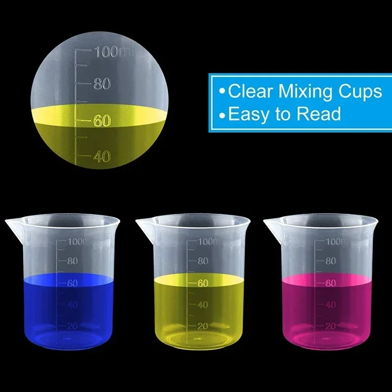 100ml 측정 컵 투명 플라스틱 규모 비커 컵 실험실 - Kitchen Baking Containers 리뷰 및 가격