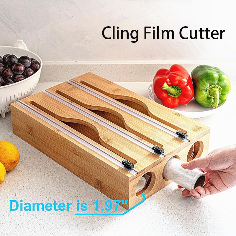 3 in 1 대나무 호일 랩 커팅 박스 벽걸이형 보관  - Kitchen Baking Tray Storage 리뷰 및 가격