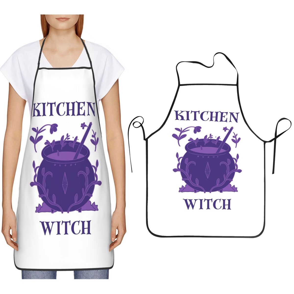 키친위치 퍼플 콜드론 앞치마 셰프 요리 베이킹 타블리어 - Kitchen Witch Baking 리뷰 및 가격