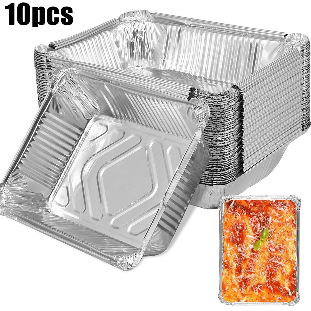 10PCS 일회용 알루미늄 호일 식품 저장 용기 오븐  - Kitchen Baking Tray Storage 리뷰 및 가격