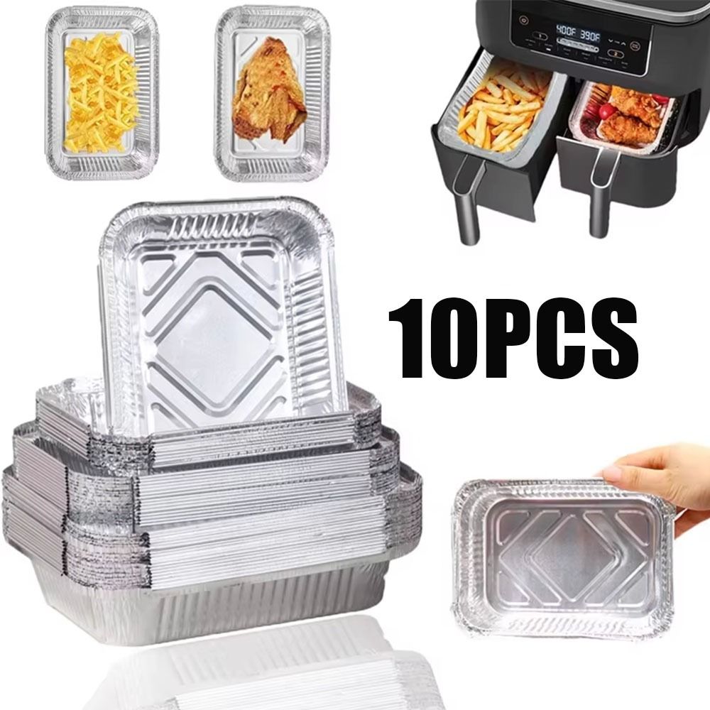 10PCS 일회용 알루미늄 호일 식품 저장 용기 오븐  - Kitchen Baking Tray Storage 리뷰 및 가격