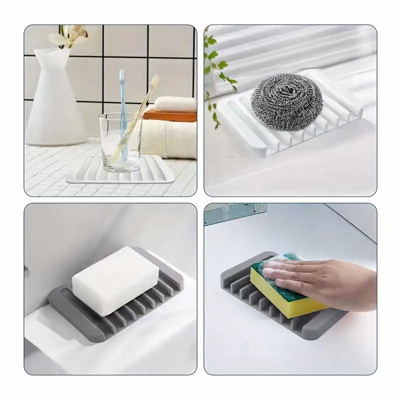 새로운 1PC 실리콘 배수 비누 받침대 무타공 미끄럼  - Kitchen Baking Tray Storage 리뷰 및 가격