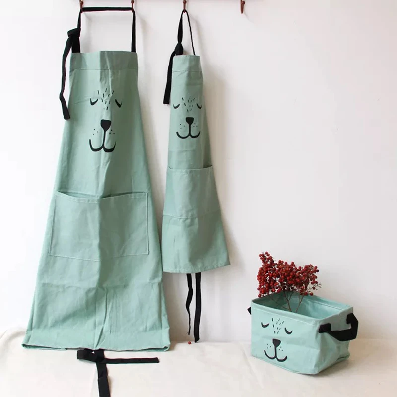만화 곰 어린이 성인 앞치마 여자 주방 앞치마 바베큐  - Baking Kitchen Kids 리뷰 및 가격