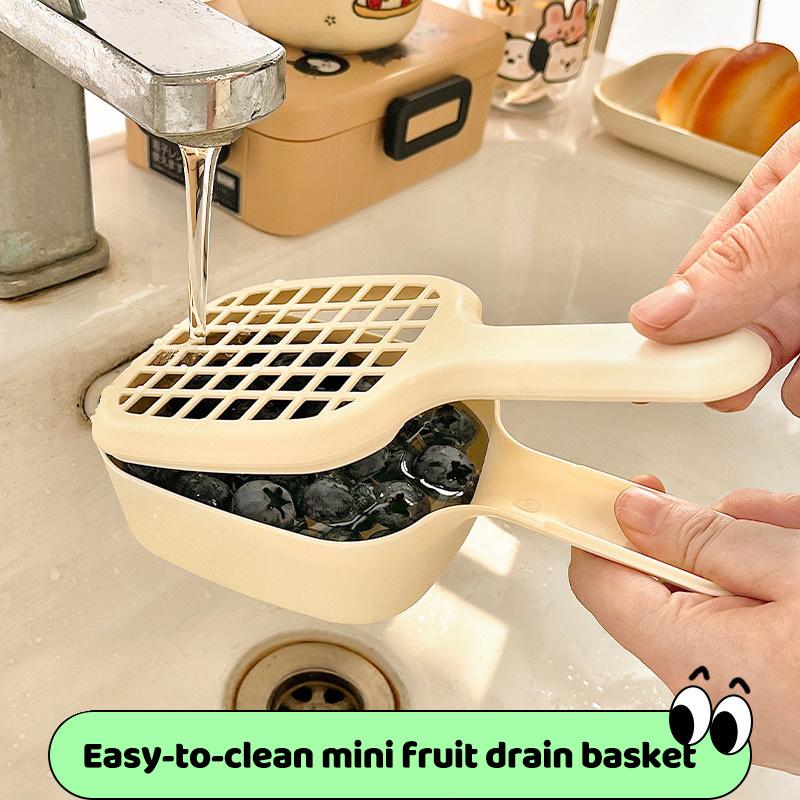 손잡이가 있는 1개입 간편 세척 미니 과일 배수 바구니 - Miniature Baking Kitchen 리뷰 및 가격