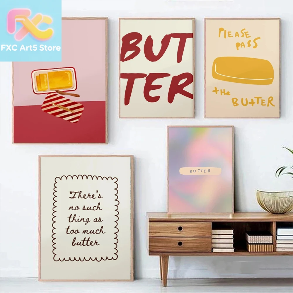 프레임리스 버터 포스터 1개, 미니멀리스트 주방 장식, - Kitchen Baking Wall Art 리뷰 및 가격