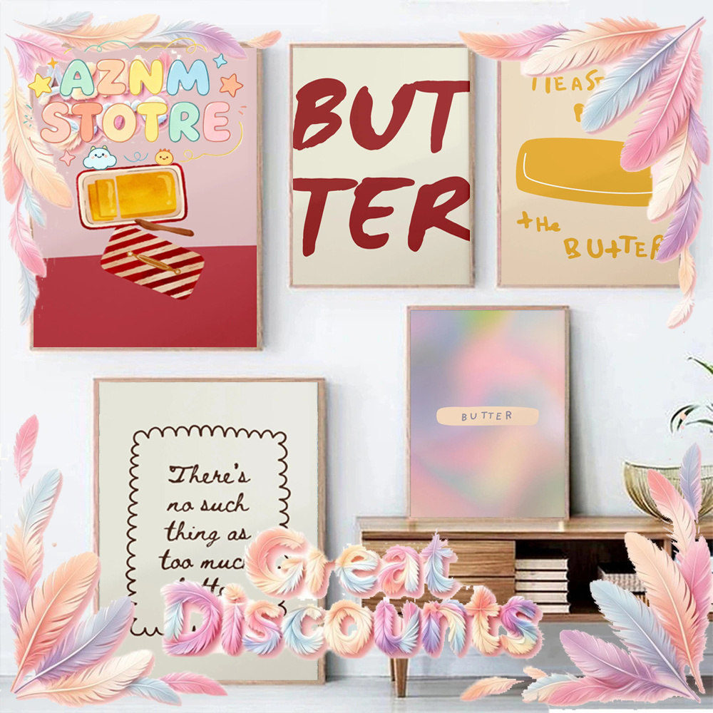 1pc 버터 포스터 미니멀리스트 주방 장식 캔버스 페인 - Kitchen Baking Wall Art 리뷰 및 가격